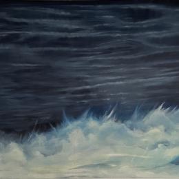 Nightswimming. Öl auf Leinwand. 80x100. 2024/26